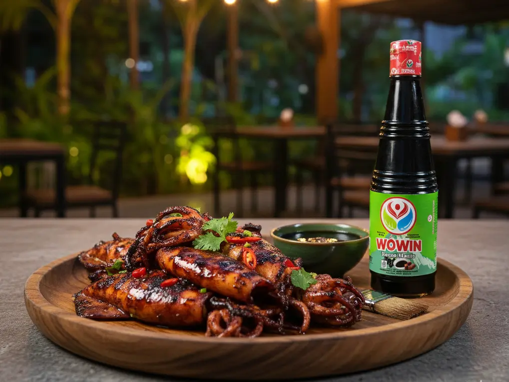Cumi bakar dengan bumbu oles bakaran kecap Wowin