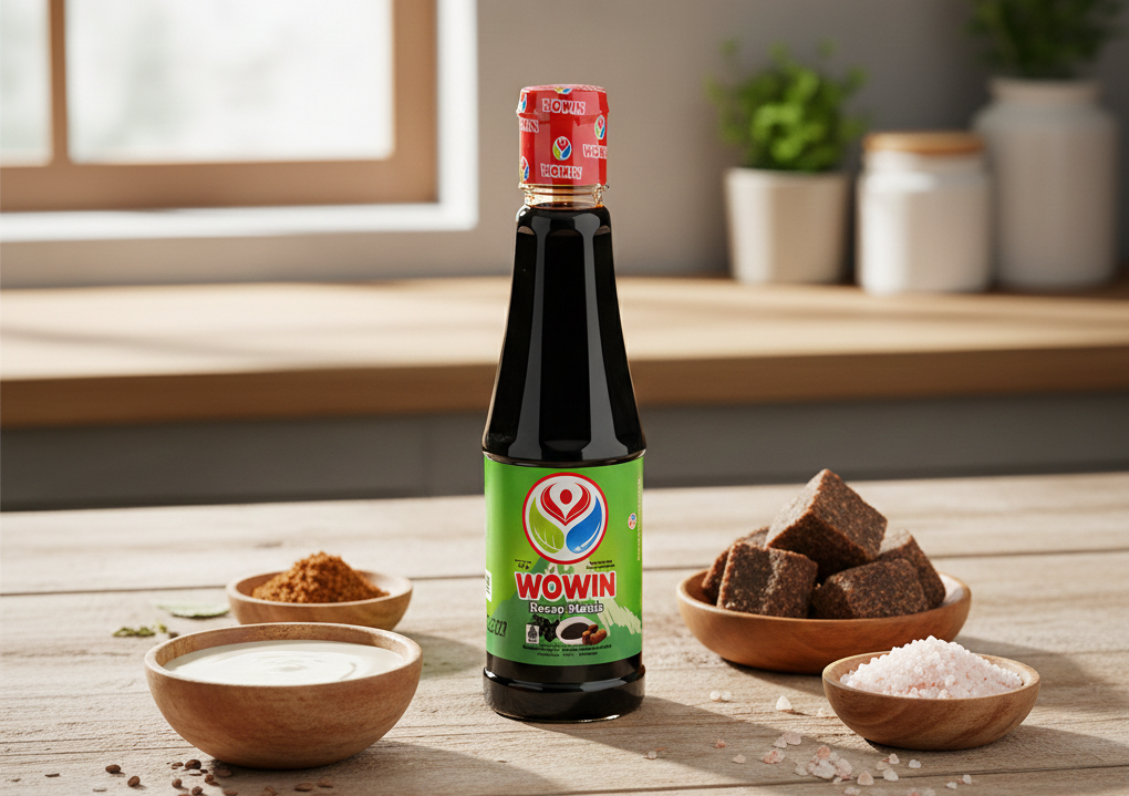 Kecap Wowin dengan bahan pilihan garam Himalaya