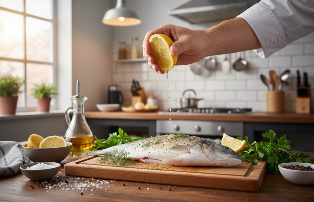 Menghilangkkan bau amis ikan dengan perasan lemon