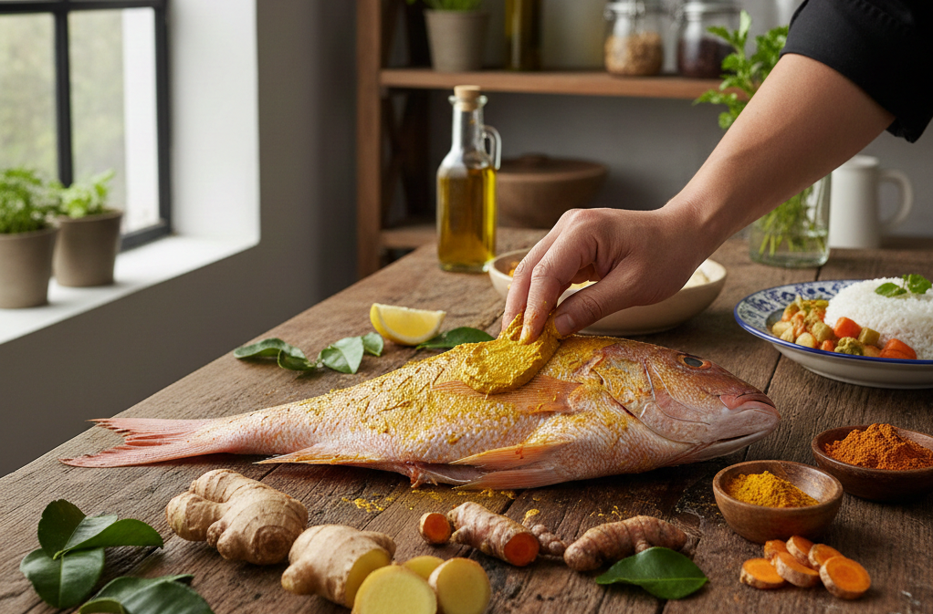 Kunyit dan jahe untuk menghilangkan amis pada ikan