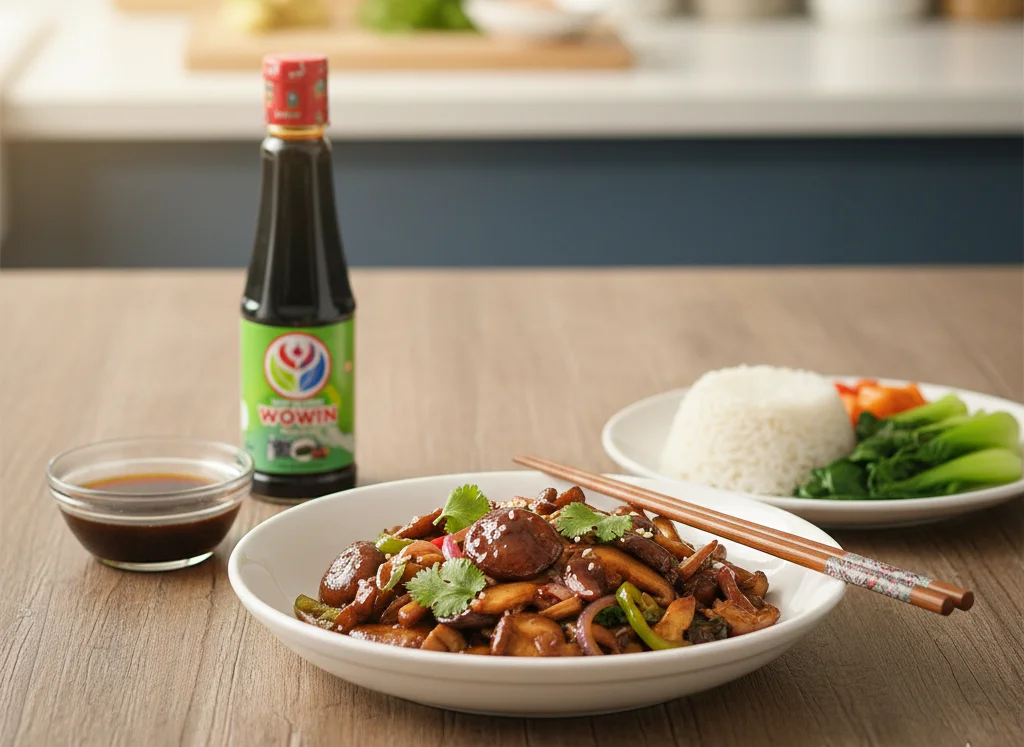 Masakan oseng jamur dengan kecap Wowin