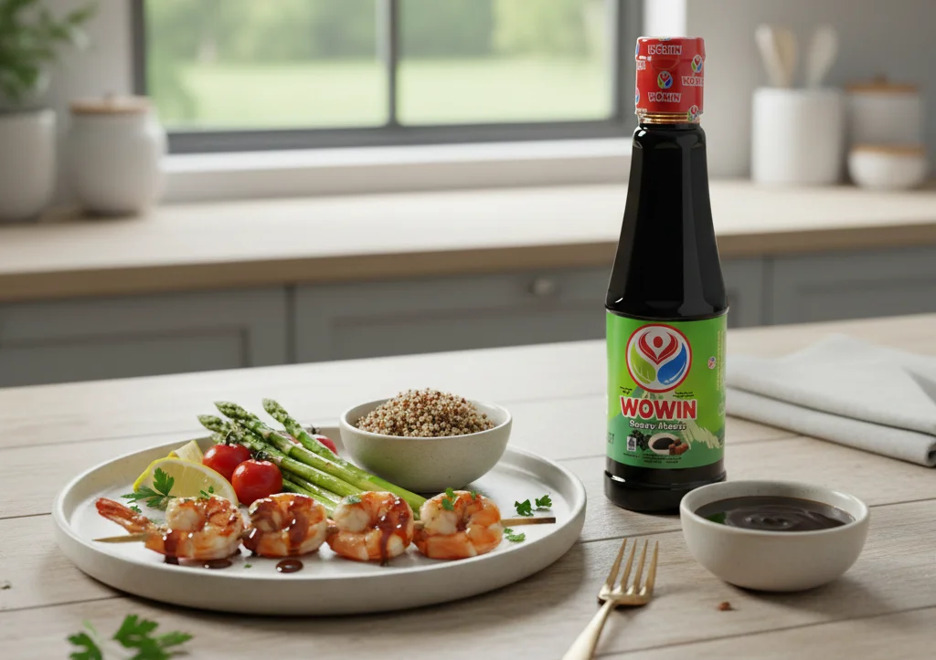 Masakan udang kukus dengan kecap Wowin