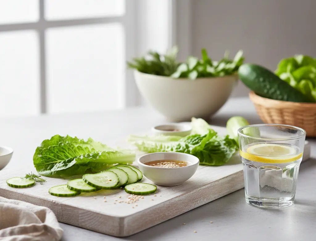 Timun dan selada yang bagus untuk diet