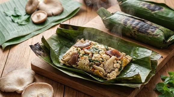 Masakan pepes tahu jamur tanpa minyak
