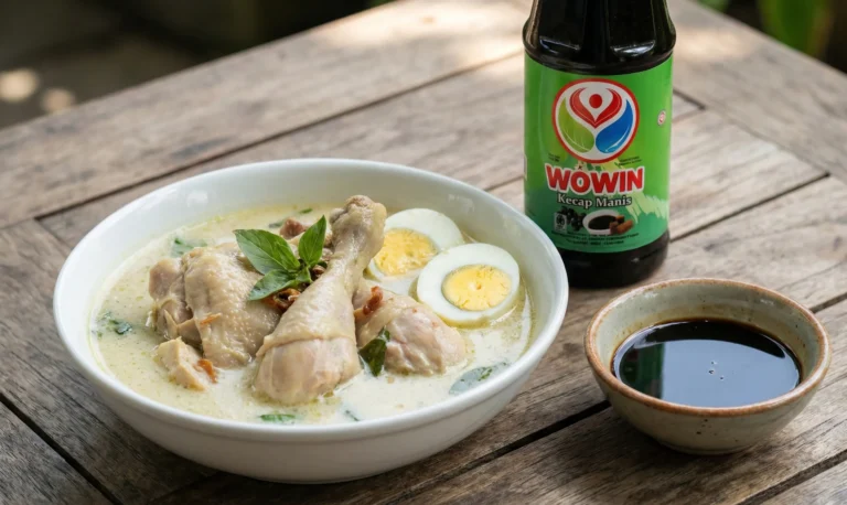 Opor ayam kuah putih dengan kecap manis sehat Wowin