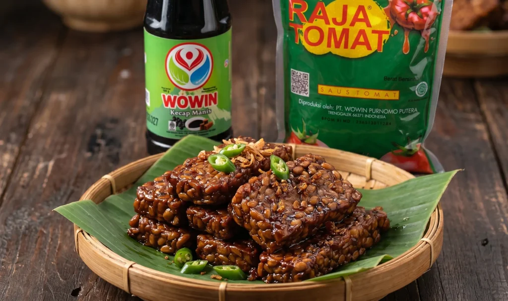 Tempe Bacem dengan Kecap Manis Sehat Wowin
