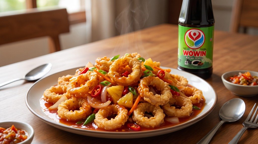 Resep Cumi Ring Goreng Saus Asam Manis Pedas Renyah ala Wowin Food