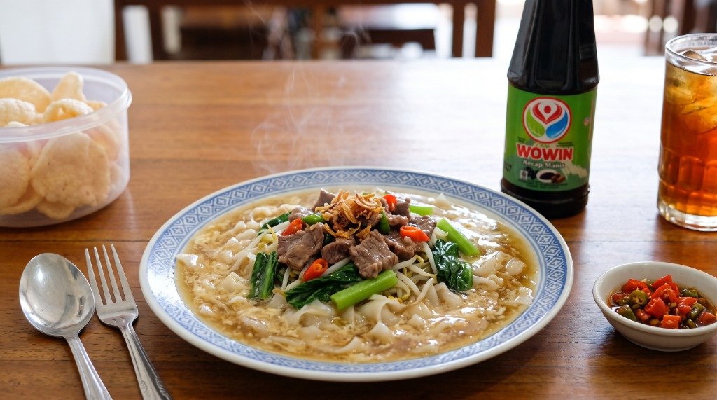 Resep Kwetiau Siram Sapi Kuah Kental Peranakan Umami ala Wowin Food