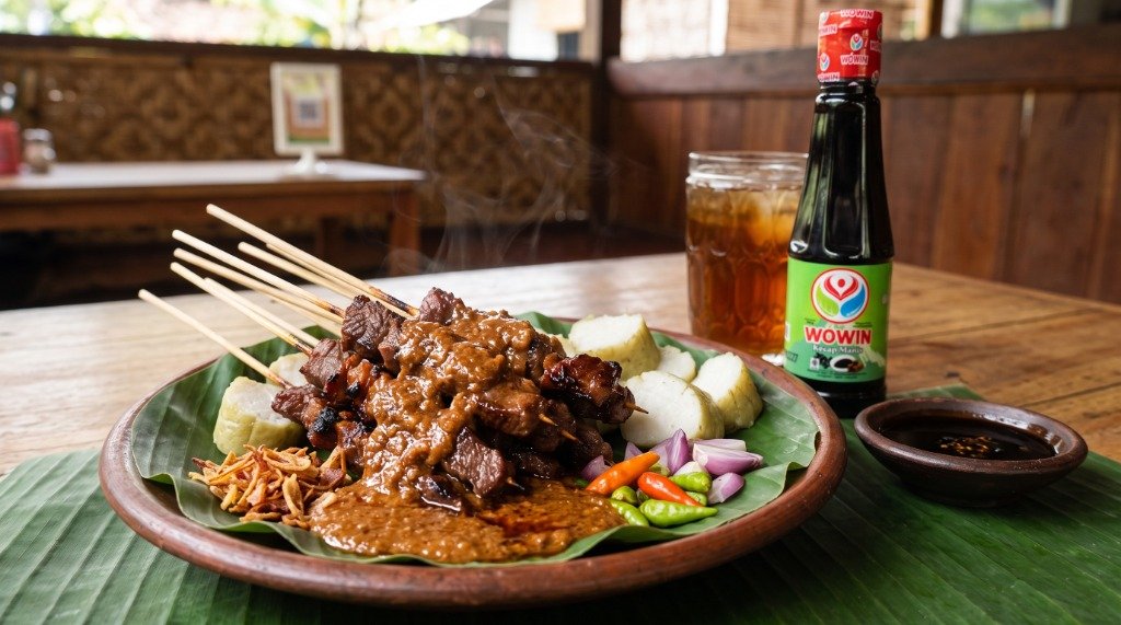 Resep Sate Sapi Suruh Salatiga Bumbu Kacang Kecap Medok ala Wowin Food