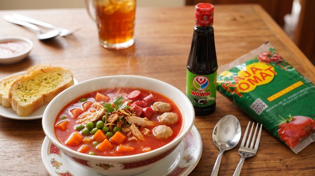 Resep Sop Merah Surabaya Kuah Tomat Gurih Segar ala Wowin Food