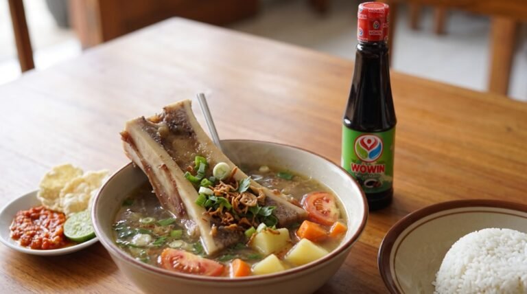Resep Sup Tulang Sumsum Sapi Kuah Gurih Medok ala Wowin Food