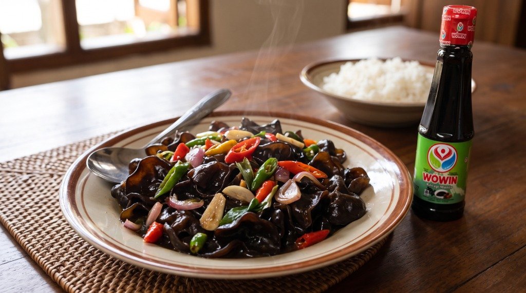 Resep Tumis Jamur Kuping Pedas Manis Krenyes Gurih ala Wowin Food